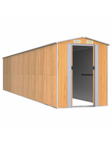 Capanno Giardino Marrone Chiaro 192x855x223 cm Acciaio Zincato