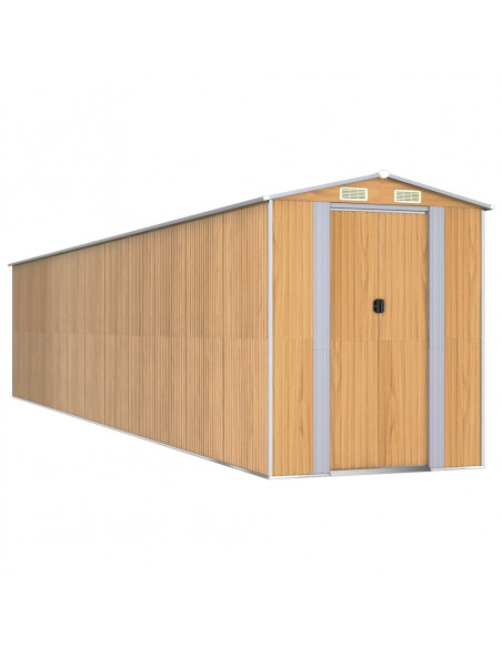 Capanno Giardino Marrone Chiaro 192x938x223 cm Acciaio Zincato