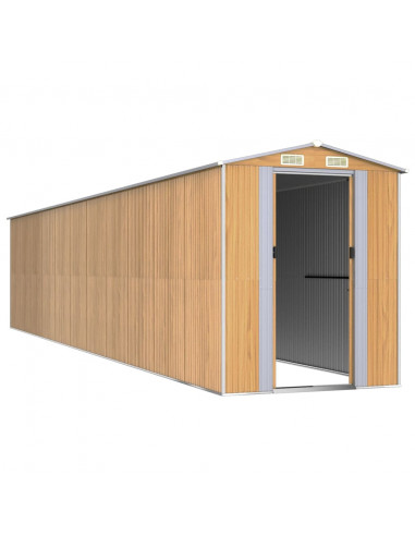 Capanno Giardino Marrone Chiaro 192x938x223 cm Acciaio Zincato