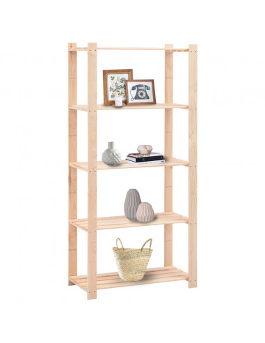 Scaffali a 5 Livelli 3 pz 80x38x170 cm Massello Pino 250 kg