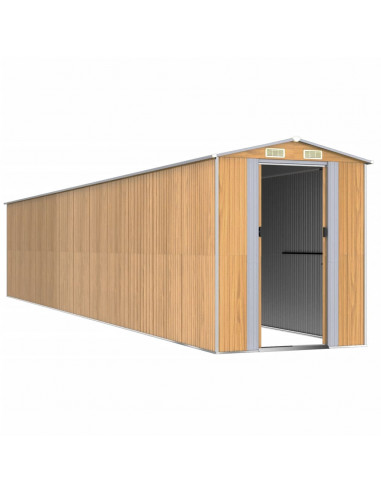 Capanno Giardino Marrone Chiaro 192x1021x223 cm Acciaio Zincato