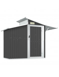 Capanno da Giardino Antracite 270x130x208,5 cm Acciaio Zincato 2