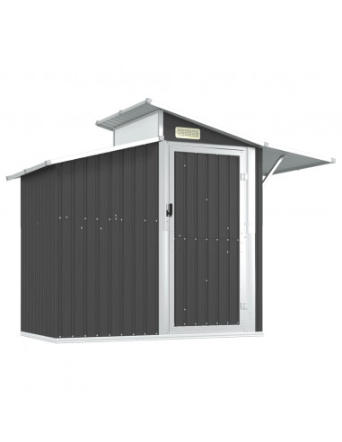 Capanno da Giardino Antracite 270x130x208,5 cm Acciaio Zincato