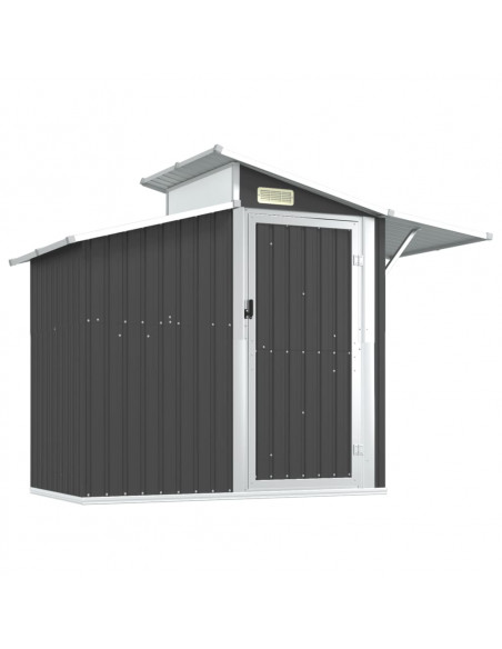 Capanno da Giardino Antracite 270x130x208,5 cm Acciaio Zincato