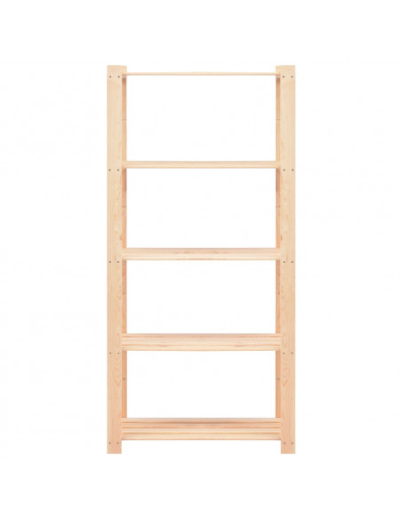 Scaffali a 5 Livelli 5 pz 80x38x170 cm in Massello Pino 250 kg