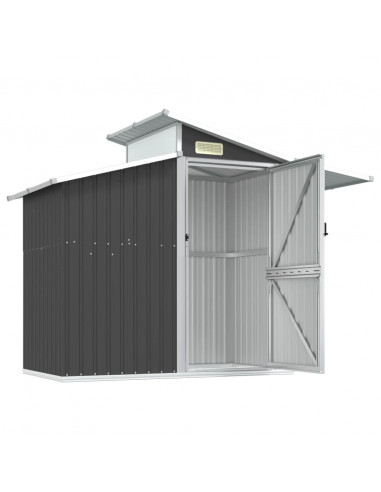 Capanno da Giardino Antracite 270x130x208,5 cm Acciaio Zincato