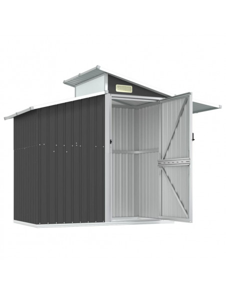Capanno da Giardino Antracite 270x130x208,5 cm Acciaio Zincato