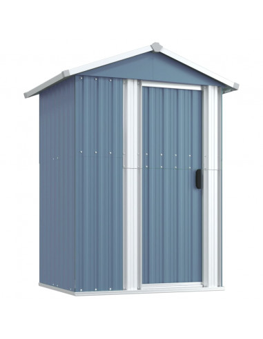 Capanno da Giardino Grigio 126x97,5x177 cm Acciaio Zincato