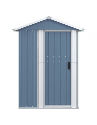 Capanno da Giardino Grigio 126x97,5x177 cm Acciaio Zincato