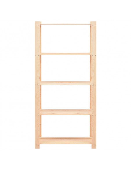 Scaffali a 5 Livelli 10 pz 80x38x170 cm in Massello Pino 250kg