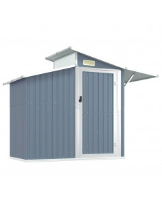 Capanno da Giardino Grigio 270x130x208,5 cm Acciaio Zincato 2