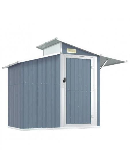 Capanno da Giardino Grigio 270x130x208,5 cm Acciaio Zincato