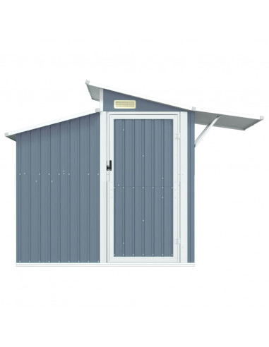Capanno da Giardino Grigio 270x130x208,5 cm Acciaio Zincato