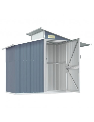 Capanno da Giardino Grigio 270x130x208,5 cm Acciaio Zincato