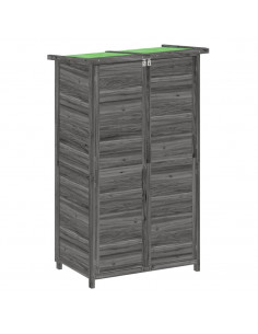 Rimessa da Giardino Grigia 83x57x140 cm Legno Massello di Pino 2