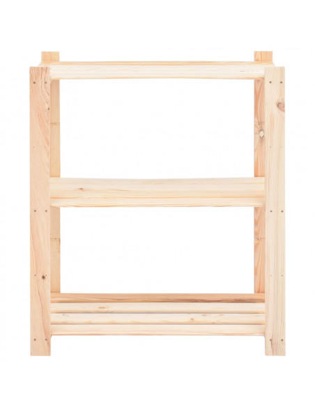 Scaffali a 3 Livelli 3 pz 80x38x90 cm Massello Pino 150 kg