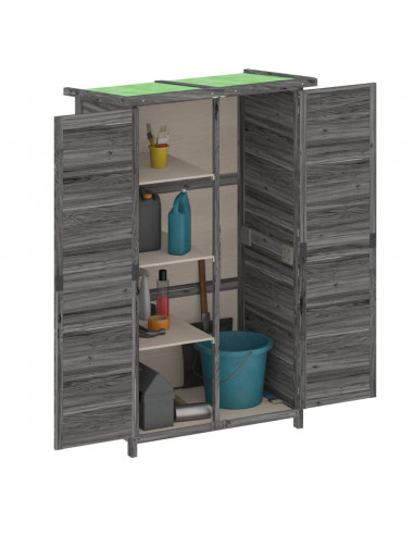 Rimessa da Giardino Grigia 83x57x140 cm Legno Massello di Pino