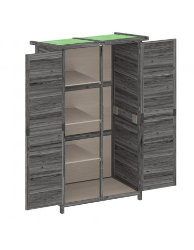 Rimessa da Giardino Grigia 83x57x140 cm Legno Massello di Pino