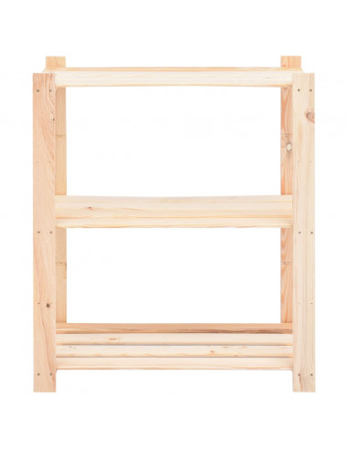 Scaffali a 3 Livelli 5 pz 80x38x90 cm in Massello Pino 150 kg