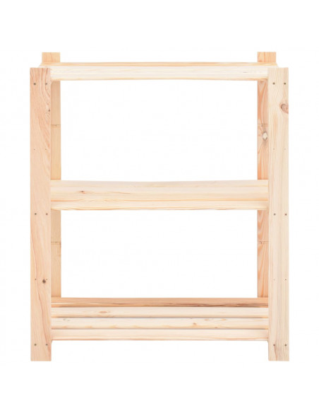 Scaffali a 3 Livelli 5 pz 80x38x90 cm in Massello Pino 150 kg