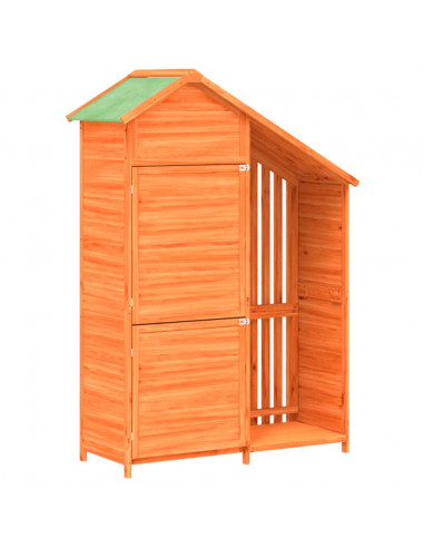 Rimessa da Giardino Marrone 120x53,5x170 cm Legno Massello Pino