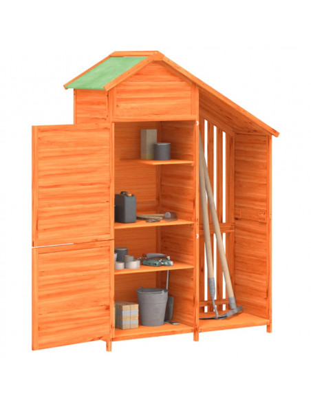 Rimessa da Giardino Marrone 120x53,5x170 cm Legno Massello Pino