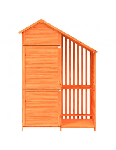 Rimessa da Giardino Marrone 120x53,5x170 cm Legno Massello Pino