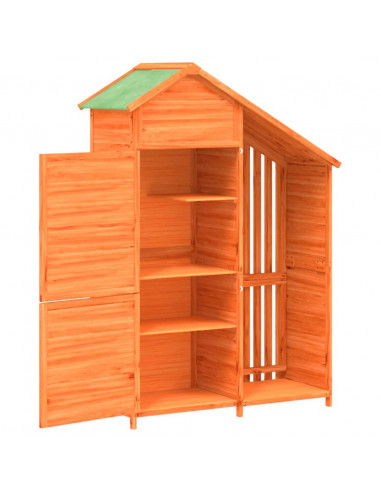 Rimessa da Giardino Marrone 120x53,5x170 cm Legno Massello Pino