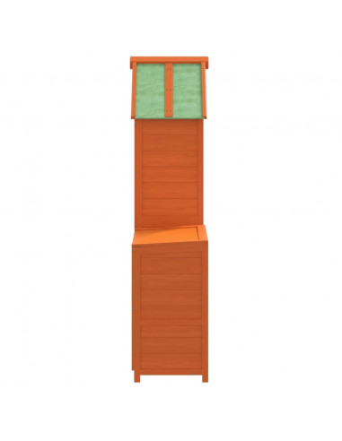 Set Rimessa Attrezzi Giardino 2pz Marrone Legno Massello Pino