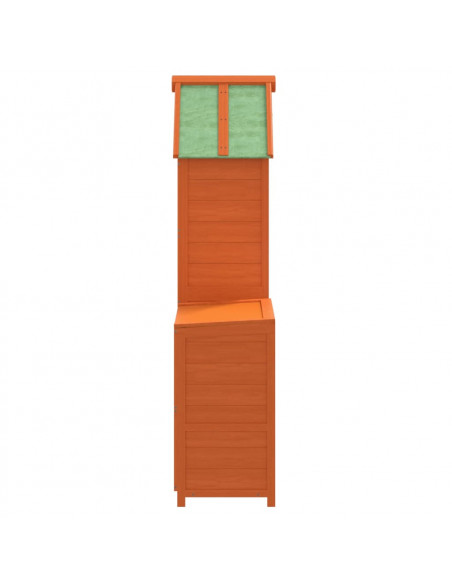 Set Rimessa Attrezzi Giardino 2pz Marrone Legno Massello Pino
