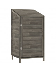 Capanno da Giardino Antracite 55x52x112 cm Legno Massello Abete 2