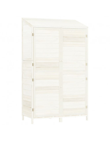 Capanno da Giardino Bianco 102x52x174,5 cm Legno Massello Abete