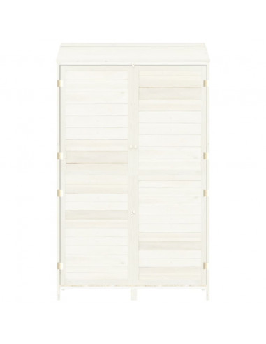 Capanno da Giardino Bianco 102x52x174,5 cm Legno Massello Abete