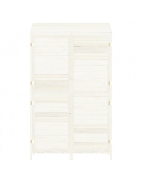 Capanno da Giardino Bianco 102x52x174,5 cm Legno Massello Abete