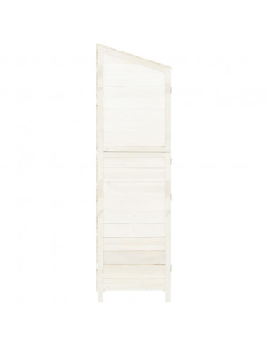 Capanno da Giardino Bianco 102x52x174,5 cm Legno Massello Abete