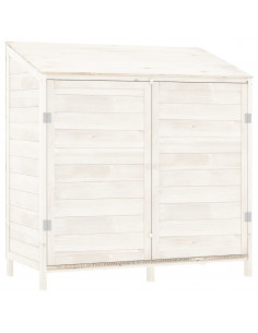 Capanno da Giardino Bianco 102x52x112cm Legno Massello di Abete 2