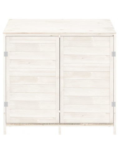 Capanno da Giardino Bianco 102x52x112cm Legno Massello di Abete