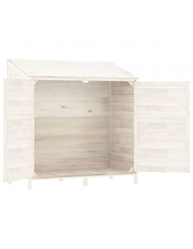 Capanno da Giardino Bianco 102x52x112cm Legno Massello di Abete