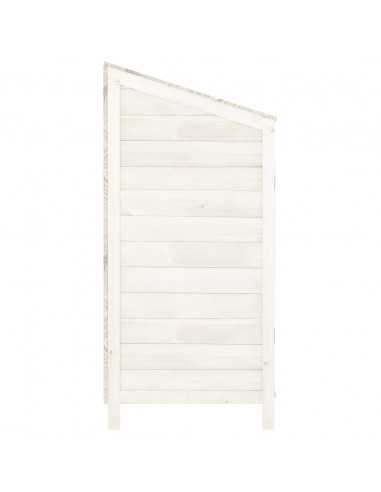 Capanno da Giardino Bianco 102x52x112cm Legno Massello di Abete