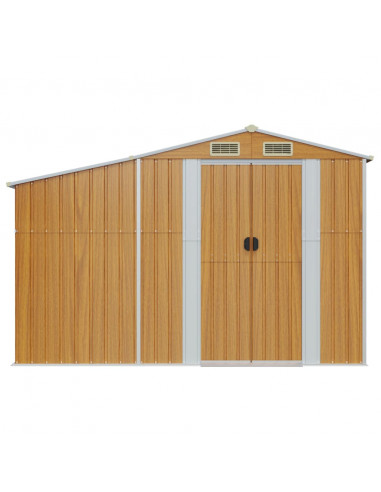 Capanno da Giardino Marrone 277x93x179 cm in Acciaio Zincato