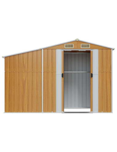 Capanno da Giardino Marrone 277x93x179 cm in Acciaio Zincato