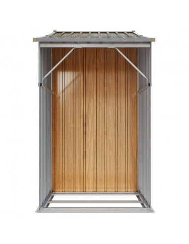 Capanno da Giardino Marrone 277x93x179 cm in Acciaio Zincato