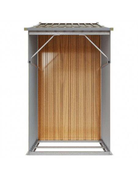Capanno da Giardino Marrone 277x93x179 cm in Acciaio Zincato