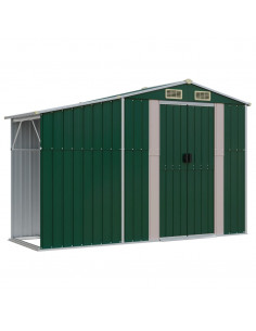 Capanno da Giardino Verde 277x93x179 cm in Acciaio Zincato 2