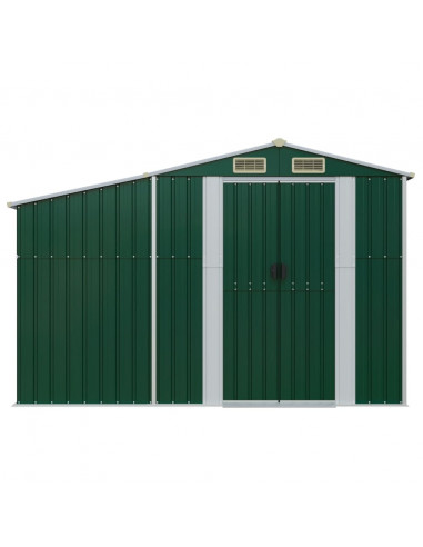 Capanno da Giardino Verde 277x93x179 cm in Acciaio Zincato