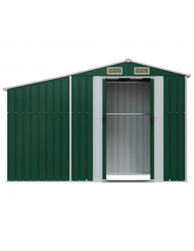 Capanno da Giardino Verde 277x93x179 cm in Acciaio Zincato