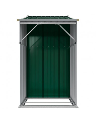Capanno da Giardino Verde 277x93x179 cm in Acciaio Zincato