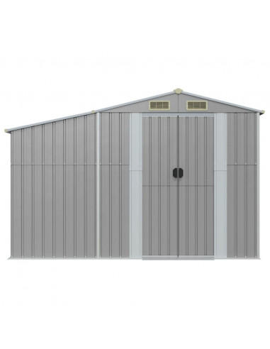 Capanno da Giardino Grigio 277x93x179 cm in Acciaio Zincato