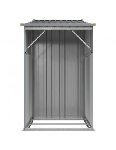 Capanno da Giardino Grigio 277x93x179 cm in Acciaio Zincato