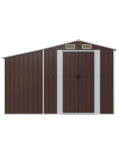 Capanno da Giardino Marrone 277x93x179 cm in Acciaio Zincato